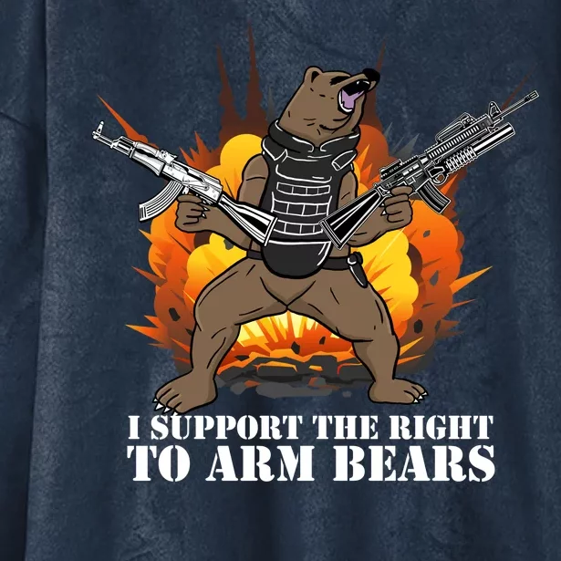 I Support The Right To Arm Bears Hooded Wearable Blanket