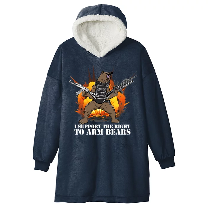 I Support The Right To Arm Bears Hooded Wearable Blanket