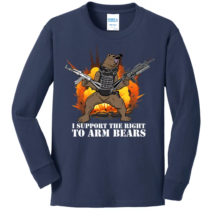 I Support The Right To Arm Bears Kids Long Sleeve Shirt