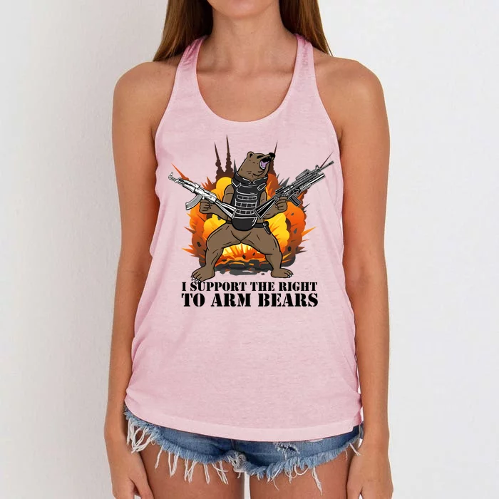 I Support The Right To Arm Bears Women's Knotted Racerback Tank