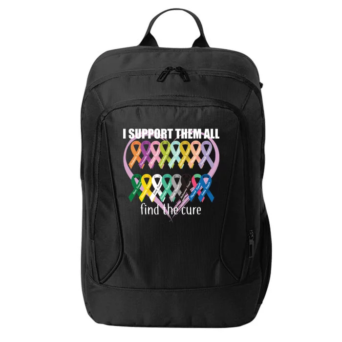 I Support Them All Find A Cure Cancer Awareness City Backpack