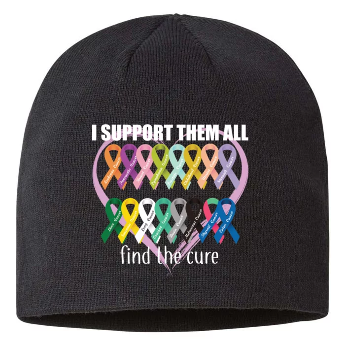 I Support Them All Find A Cure Cancer Awareness 8 1/2in Sustainable Knit Beanie