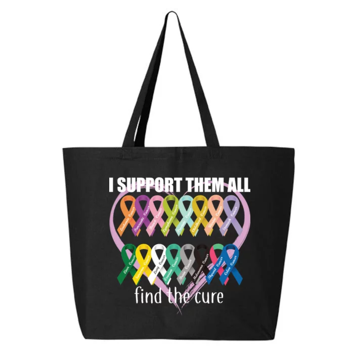 I Support Them All Find A Cure Cancer Awareness 25L Jumbo Tote