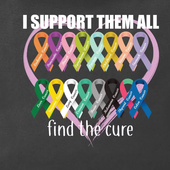 I Support Them All Find A Cure Cancer Awareness Zip Tote Bag