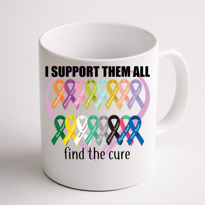 I Support Them All Find A Cure Cancer Awareness Front & Back Coffee Mug