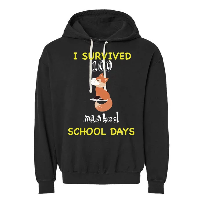 I Survived 100 Masked School Days Garment-Dyed Fleece Hoodie