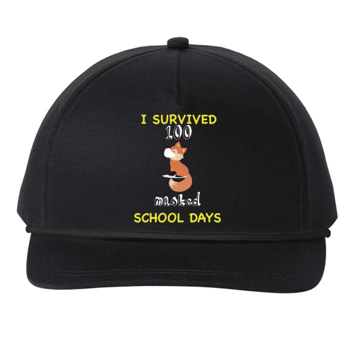 I Survived 100 Masked School Days Snapback Five-Panel Rope Hat