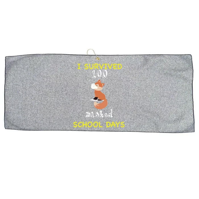 I Survived 100 Masked School Days Large Microfiber Waffle Golf Towel