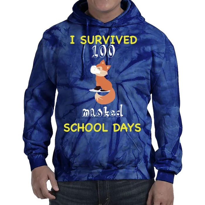 I Survived 100 Masked School Days Tie Dye Hoodie