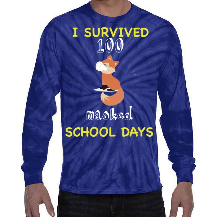 I Survived 100 Masked School Days Tie-Dye Long Sleeve Shirt