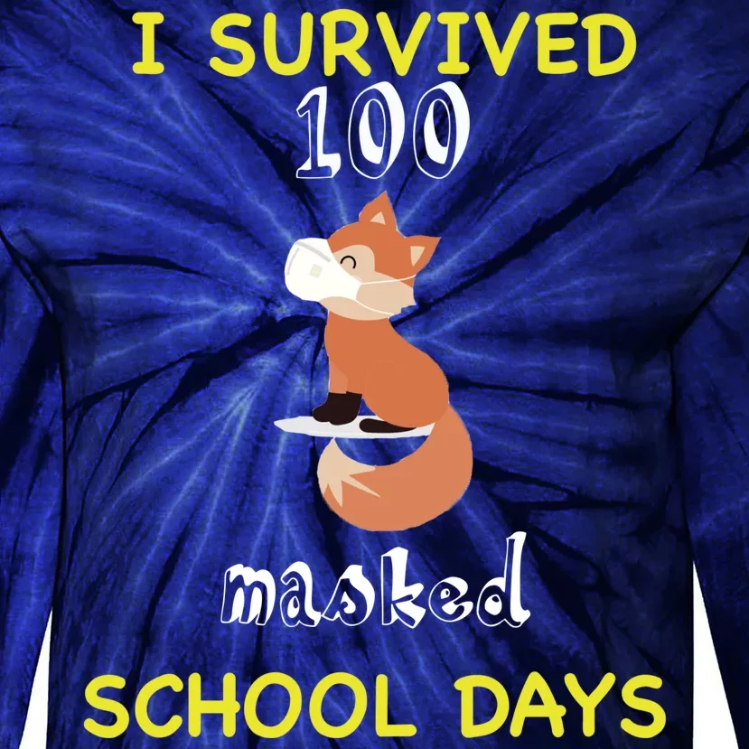 I Survived 100 Masked School Days Tie-Dye Long Sleeve Shirt