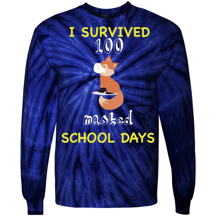 I Survived 100 Masked School Days Tie-Dye Long Sleeve Shirt