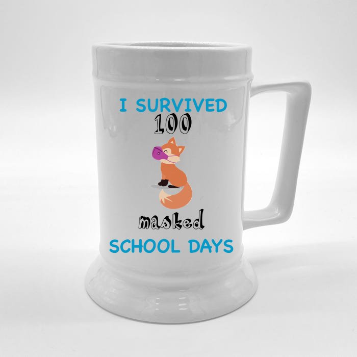 I Survived 100 Masked School Days Front & Back Beer Stein