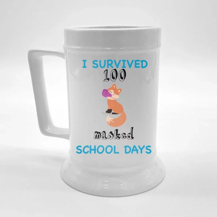 I Survived 100 Masked School Days Front & Back Beer Stein