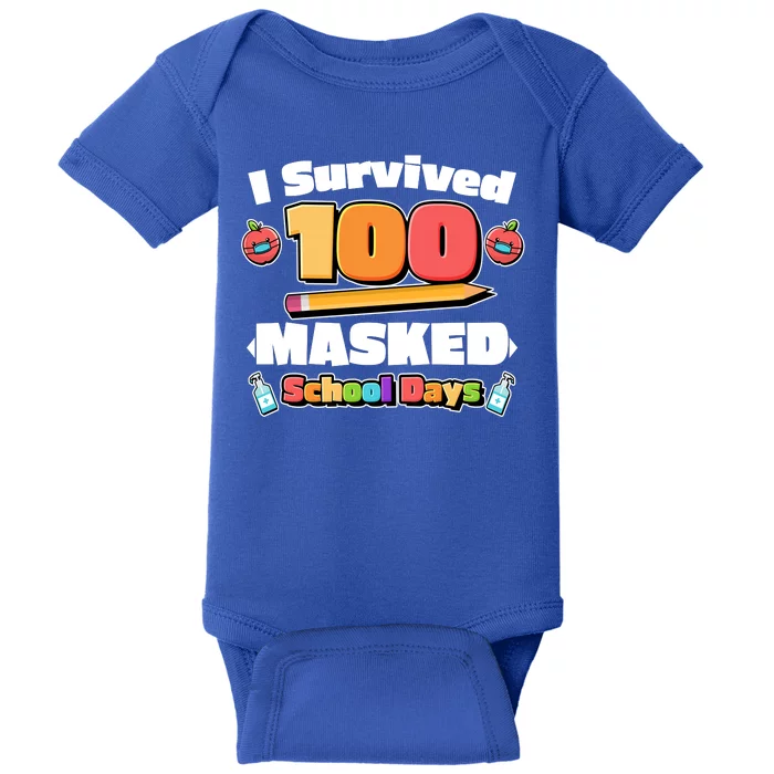 I Survived 100 Masked School Days Pandemic Learning Baby Bodysuit