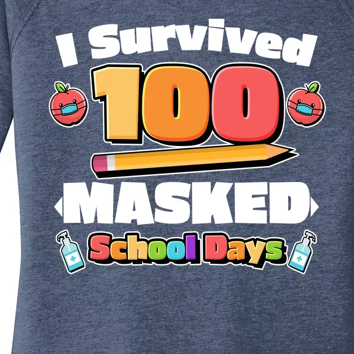 I Survived 100 Masked School Days Pandemic Learning Women's Perfect Tri Tunic Long Sleeve Shirt