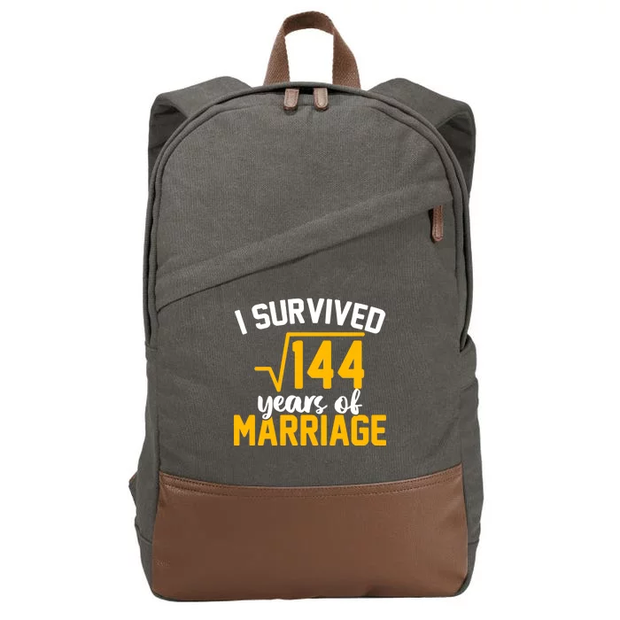 I Survived 144 Years Of Marriage Cotton Canvas Backpack