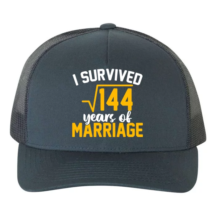 I Survived 144 Years Of Marriage Yupoong Adult 5-Panel Trucker Hat