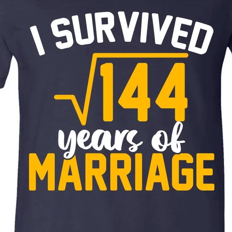 I Survived 144 Years Of Marriage V-Neck T-Shirt