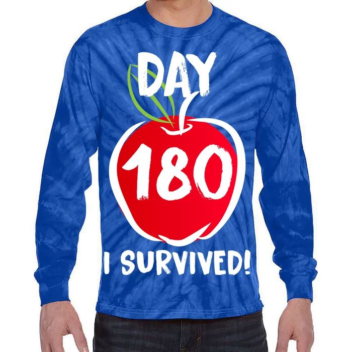 I Survived 180 Days Last Day Of School Tie-Dye Long Sleeve Shirt