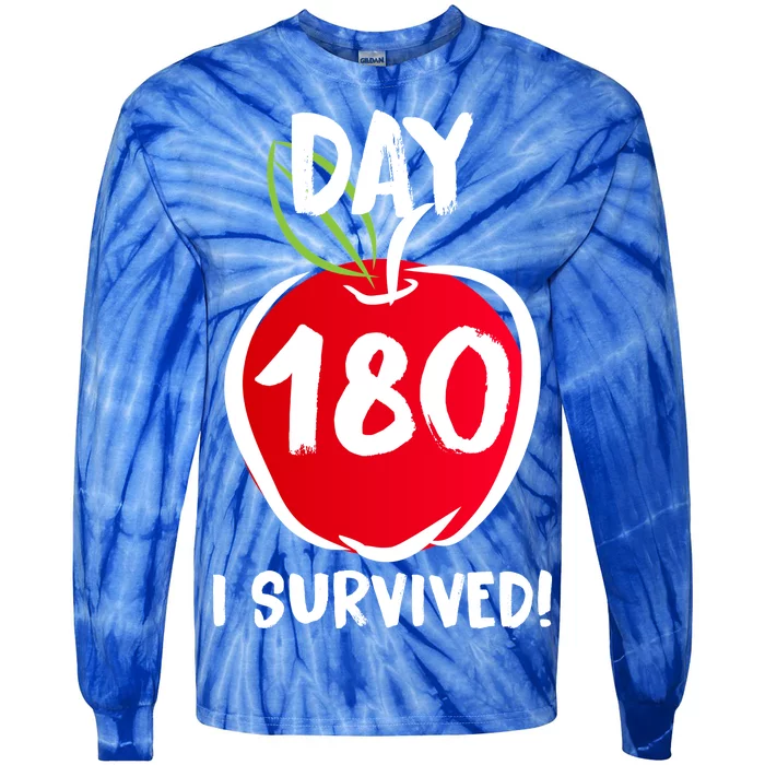 I Survived 180 Days Last Day Of School Tie-Dye Long Sleeve Shirt