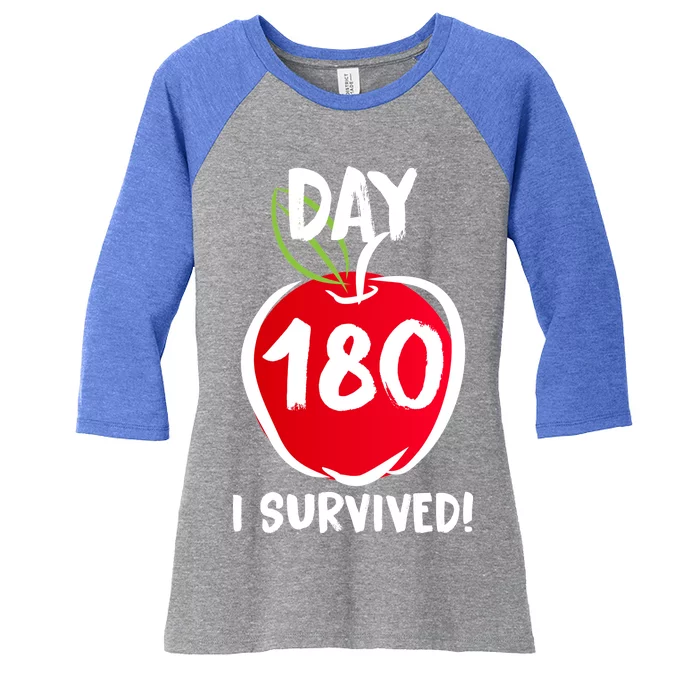 I Survived 180 Days Last Day Of School Women's Tri-Blend 3/4-Sleeve Raglan Shirt