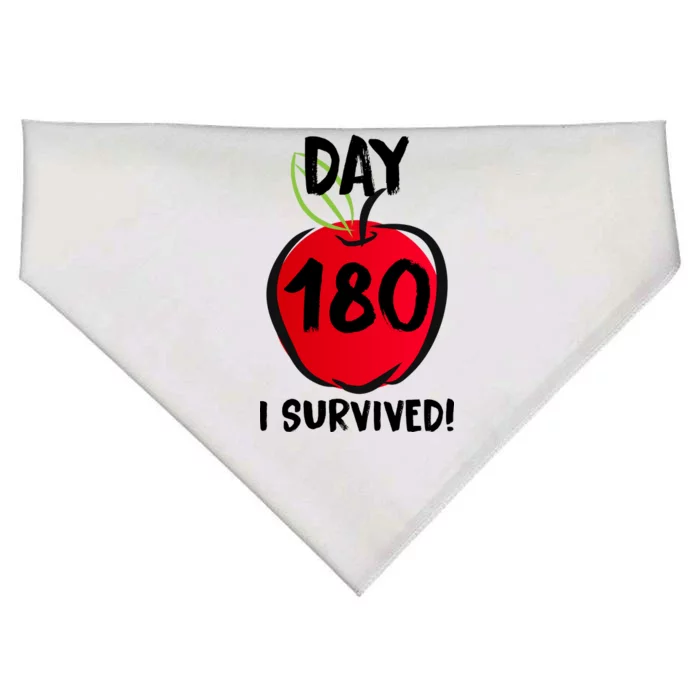 I Survived 180 Days Last Day Of School USA-Made Doggie Bandana