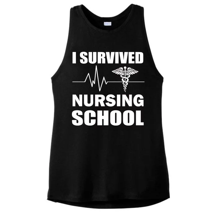 I Survived Nursing School Ladies Tri-Blend Wicking Tank