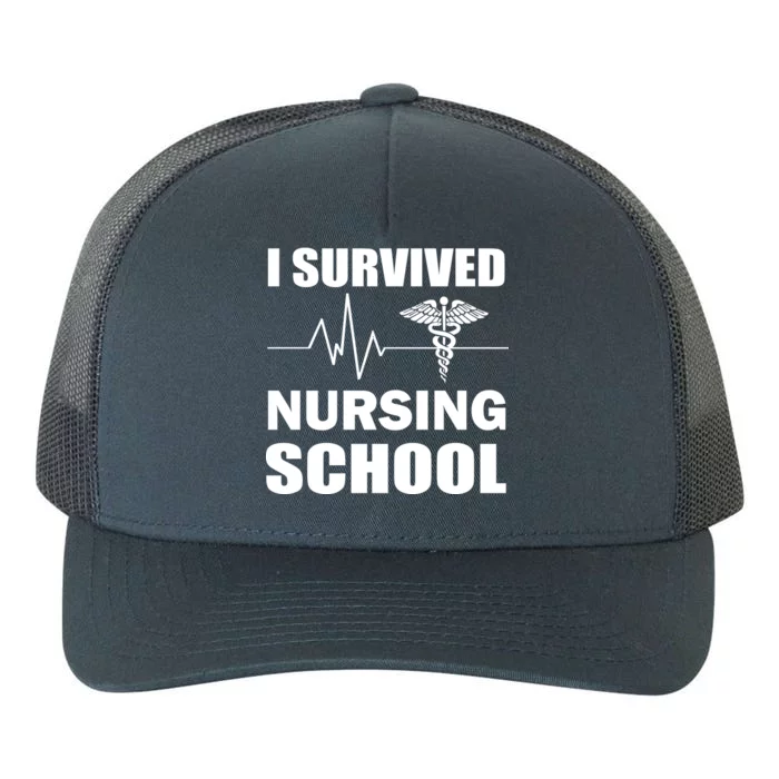 I Survived Nursing School Yupoong Adult 5-Panel Trucker Hat