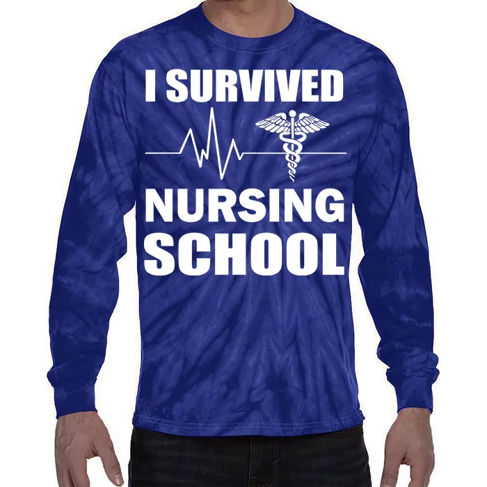 I Survived Nursing School Tie-Dye Long Sleeve Shirt