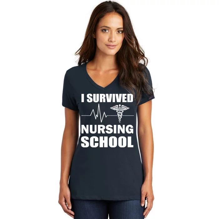 I Survived Nursing School Women's V-Neck T-Shirt