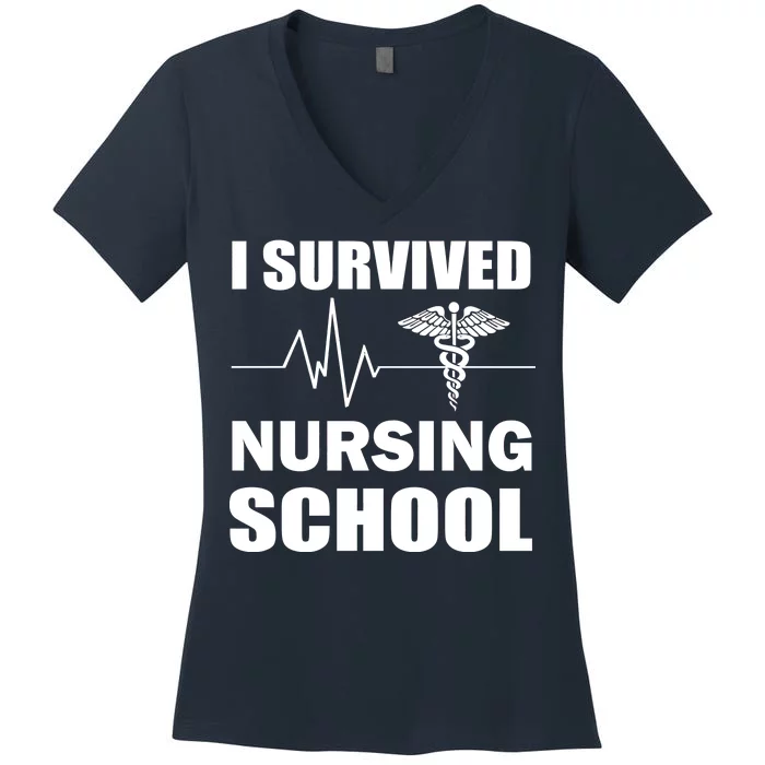 I Survived Nursing School Women's V-Neck T-Shirt