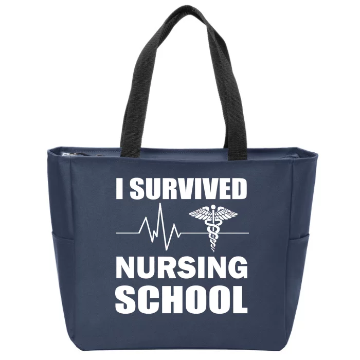 I Survived Nursing School Zip Tote Bag