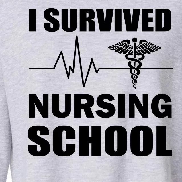 I Survived Nursing School Cropped Pullover Crew