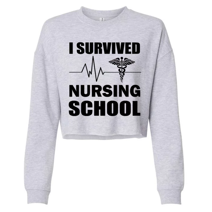 I Survived Nursing School Cropped Pullover Crew