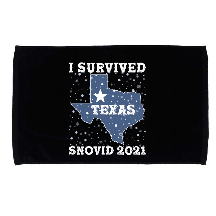 I Survived Snovid 2021Texas Snowstorm Microfiber Hand Towel