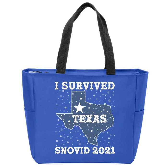 I Survived Snovid 2021Texas Snowstorm Zip Tote Bag