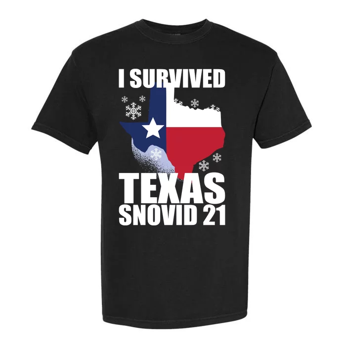 I Survived Texas Snow Storm Blizzard Snovid 21 Garment-Dyed Heavyweight T-Shirt