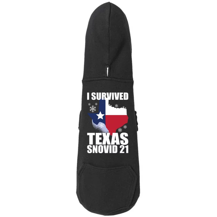 I Survived Texas Snow Storm Blizzard Snovid 21 Doggie 3-End Fleece Hoodie