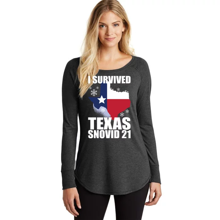 I Survived Texas Snow Storm Blizzard Snovid 21 Women's Perfect Tri Tunic Long Sleeve Shirt