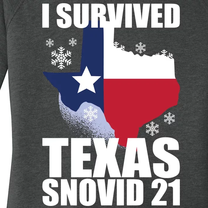 I Survived Texas Snow Storm Blizzard Snovid 21 Women's Perfect Tri Tunic Long Sleeve Shirt