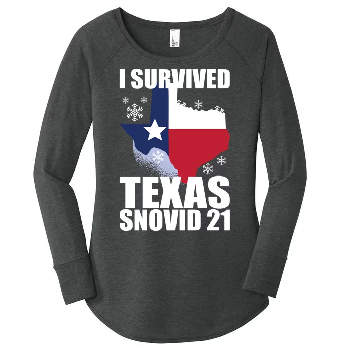 I Survived Texas Snow Storm Blizzard Snovid 21 Women's Perfect Tri Tunic Long Sleeve Shirt