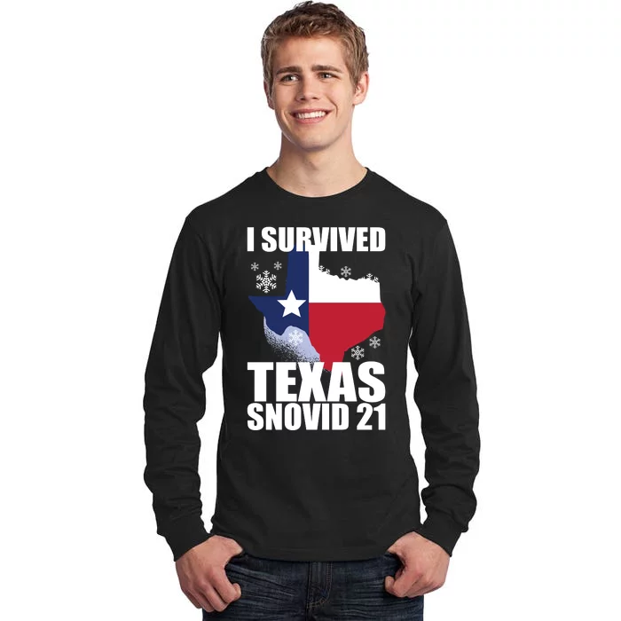 I Survived Texas Snow Storm Blizzard Snovid 21 Tall Long Sleeve T-Shirt