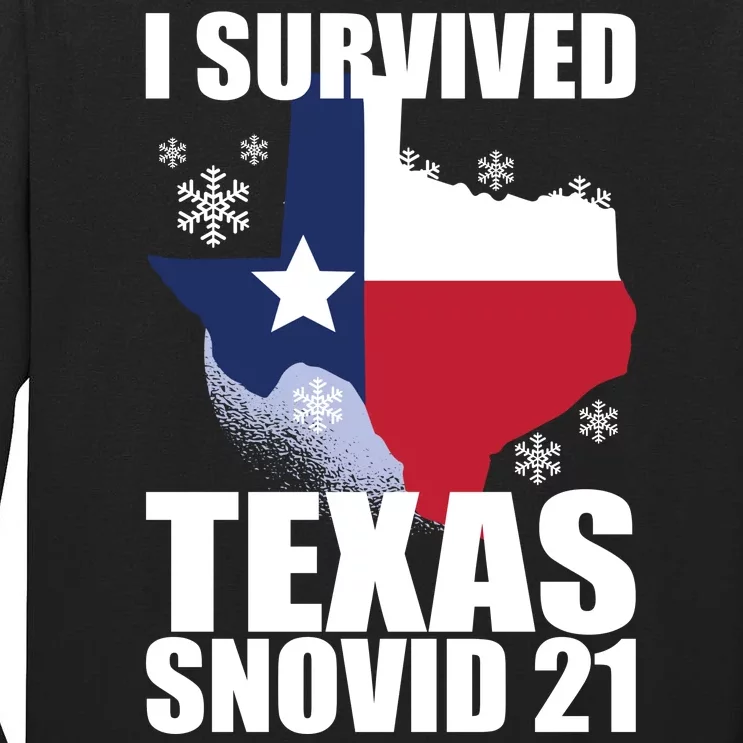 I Survived Texas Snow Storm Blizzard Snovid 21 Tall Long Sleeve T-Shirt