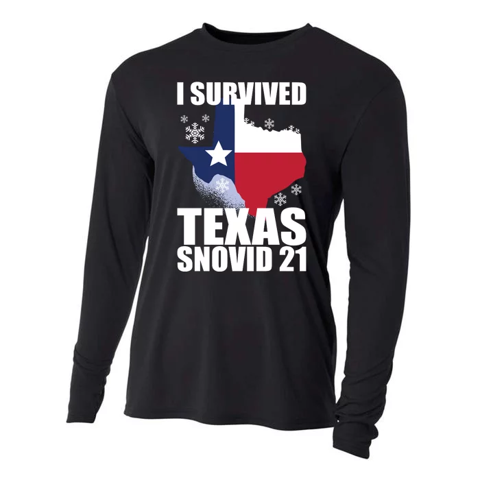 I Survived Texas Snow Storm Blizzard Snovid 21 Cooling Performance Long Sleeve Crew