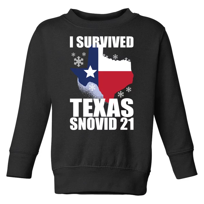 I Survived Texas Snow Storm Blizzard Snovid 21 Toddler Sweatshirt