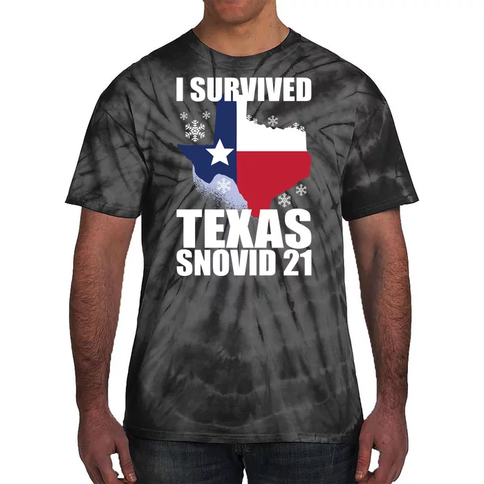 I Survived Texas Snow Storm Blizzard Snovid 21 Tie-Dye T-Shirt