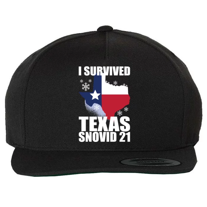 I Survived Texas Snow Storm Blizzard Snovid 21 Wool Snapback Cap