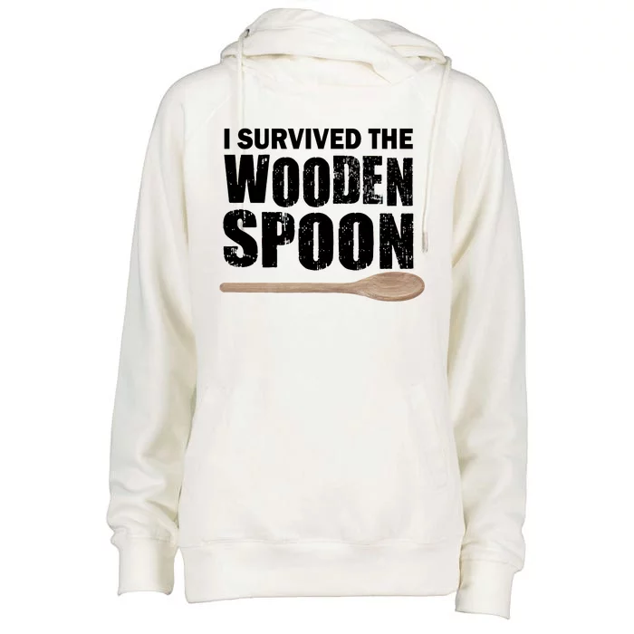 I Survived The Wooden Spoon Womens Funnel Neck Pullover Hood