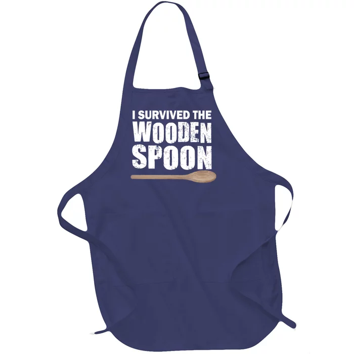 I Survived The Wooden Spoon Full-Length Apron With Pocket